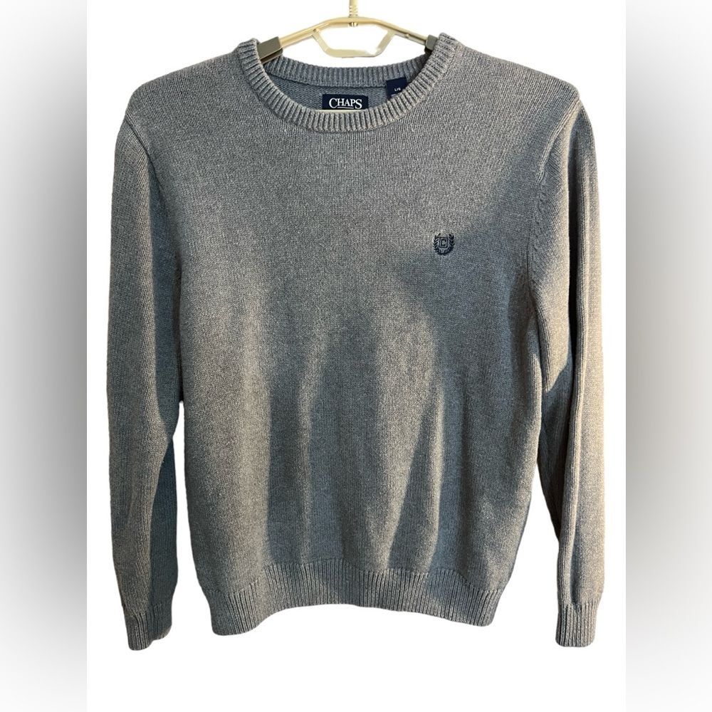 Chaps Pullover Gray Crewneck Mens Sweater Size L
